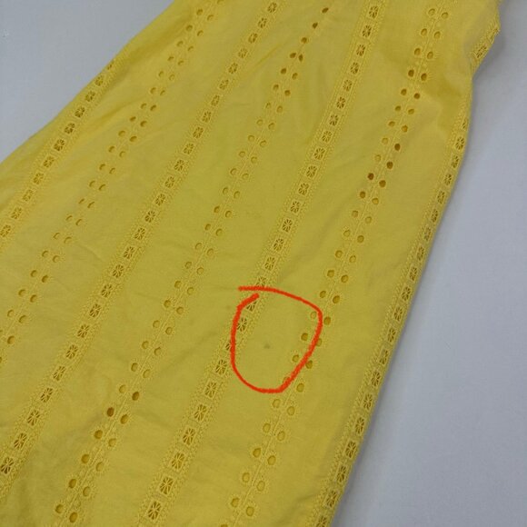 Draper James‎ Women's Yellow Eyelet Flutter Sleeve Wrap Luxury Dress 8/C36 - Picture 11 of 16